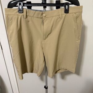 Adidas Golf Mens 36 Khaki Performance Shorts Silicone Grip Waist Stretch